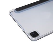 Load image into Gallery viewer, Three-folding Electric Pressed Skin Texture Horizontal Flip Shockproof Transparent TPU + PU Leather Case with Holder &amp; Pen Slot &amp; Sleep / Wake-up Function, For iPad Pro 11 (2021)