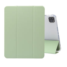 Load image into Gallery viewer, Three-folding Electric Pressed Skin Texture Horizontal Flip Shockproof Transparent TPU + PU Leather Case with Holder &amp; Pen Slot &amp; Sleep / Wake-up Function, For iPad Pro 11 (2021)