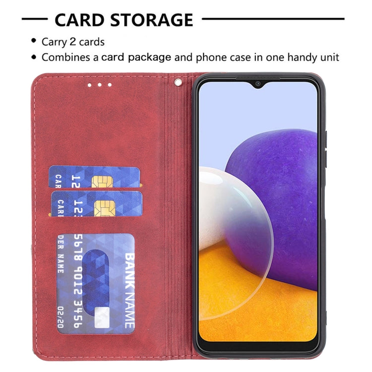 Rhombus Texture Horizontal Flip Magnetic Leather Case with Holder & Card Slots, For Samsung Galaxy A22 5G, For Samsung Galaxy A82 5G