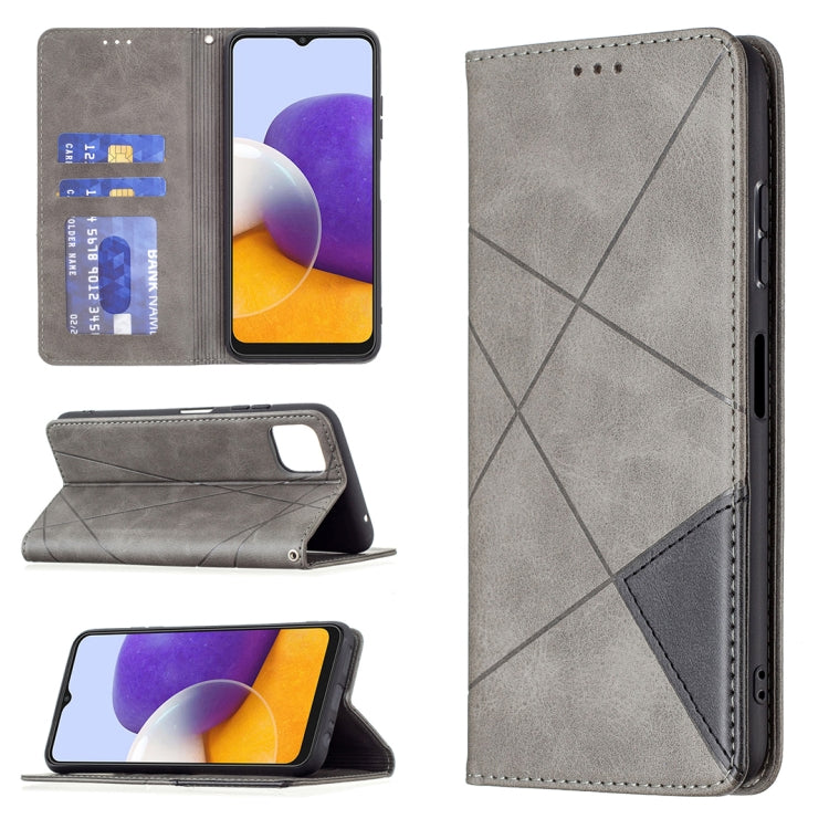 Rhombus Texture Horizontal Flip Magnetic Leather Case with Holder & Card Slots, For Samsung Galaxy A22 5G, For Samsung Galaxy A82 5G
