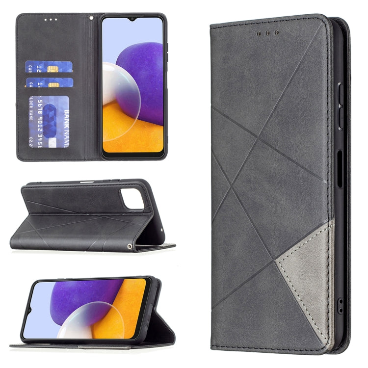 Rhombus Texture Horizontal Flip Magnetic Leather Case with Holder & Card Slots, For Samsung Galaxy A22 5G, For Samsung Galaxy A82 5G