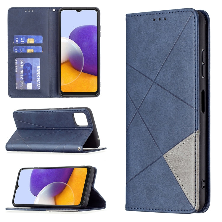 Rhombus Texture Horizontal Flip Magnetic Leather Case with Holder & Card Slots, For Samsung Galaxy A22 5G, For Samsung Galaxy A82 5G