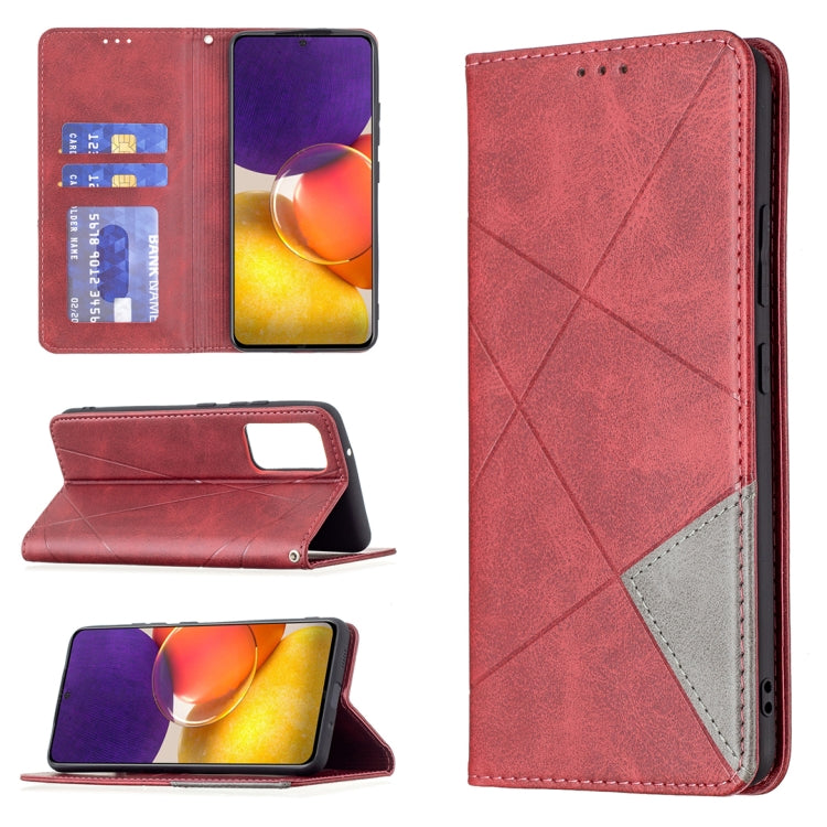 Rhombus Texture Horizontal Flip Magnetic Leather Case with Holder & Card Slots, For Samsung Galaxy A22 5G, For Samsung Galaxy A82 5G