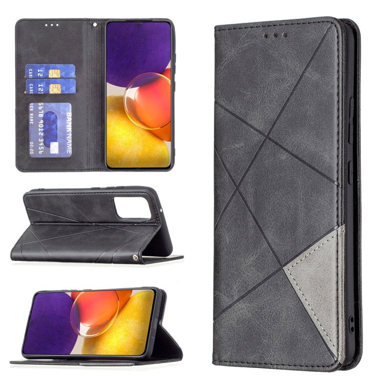 Rhombus Texture Horizontal Flip Magnetic Leather Case with Holder & Card Slots, For Samsung Galaxy A22 5G, For Samsung Galaxy A82 5G