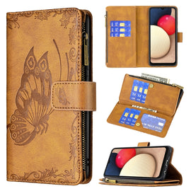 Flying Butterfly Embossing Pattern Zipper Horizontal Flip Leather Case with Holder & Card Slots & Wallet, For Samsung Galaxy A02s, For Samsung Galaxy A02, For Samsung Galaxy A11, For Samsung Galaxy A12, For Samsung Galaxy A21s, For Samsung Galaxy A21  ...