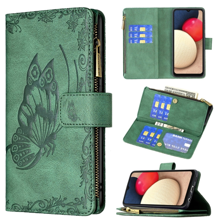 Flying Butterfly Embossing Pattern Zipper Horizontal Flip Leather Case with Holder & Card Slots & Wallet, For Samsung Galaxy A02s, For Samsung Galaxy A02, For Samsung Galaxy A11, For Samsung Galaxy A12, For Samsung Galaxy A21s, For Samsung Galaxy A21  ...