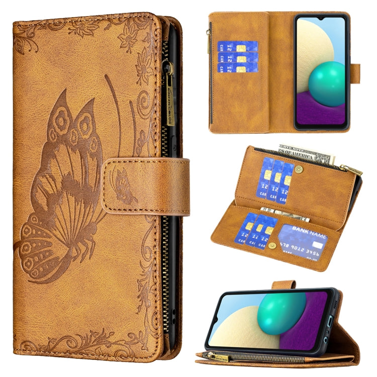 Flying Butterfly Embossing Pattern Zipper Horizontal Flip Leather Case with Holder & Card Slots & Wallet, For Samsung Galaxy A02s, For Samsung Galaxy A02, For Samsung Galaxy A11, For Samsung Galaxy A12, For Samsung Galaxy A21s, For Samsung Galaxy A21  ...