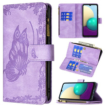 Load image into Gallery viewer, Flying Butterfly Embossing Pattern Zipper Horizontal Flip Leather Case with Holder &amp; Card Slots &amp; Wallet, For Samsung Galaxy A02s, For Samsung Galaxy A02, For Samsung Galaxy A11, For Samsung Galaxy A12, For Samsung Galaxy A21s, For Samsung Galaxy A21  ...