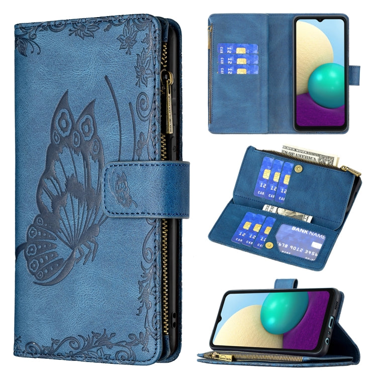Flying Butterfly Embossing Pattern Zipper Horizontal Flip Leather Case with Holder & Card Slots & Wallet, For Samsung Galaxy A02s, For Samsung Galaxy A02, For Samsung Galaxy A11, For Samsung Galaxy A12, For Samsung Galaxy A21s, For Samsung Galaxy A21  ...