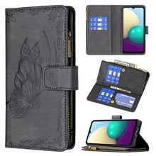 Load image into Gallery viewer, Flying Butterfly Embossing Pattern Zipper Horizontal Flip Leather Case with Holder &amp; Card Slots &amp; Wallet, For Samsung Galaxy A02s, For Samsung Galaxy A02, For Samsung Galaxy A11, For Samsung Galaxy A12, For Samsung Galaxy A21s, For Samsung Galaxy A21  ...