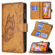 Load image into Gallery viewer, Flying Butterfly Embossing Pattern Zipper Horizontal Flip Leather Case with Holder &amp; Card Slots &amp; Wallet, For Samsung Galaxy A02s, For Samsung Galaxy A02, For Samsung Galaxy A11, For Samsung Galaxy A12, For Samsung Galaxy A21s, For Samsung Galaxy A21  ...