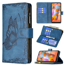 Load image into Gallery viewer, Flying Butterfly Embossing Pattern Zipper Horizontal Flip Leather Case with Holder &amp; Card Slots &amp; Wallet, For Samsung Galaxy A02s, For Samsung Galaxy A02, For Samsung Galaxy A11, For Samsung Galaxy A12, For Samsung Galaxy A21s, For Samsung Galaxy A21  ...