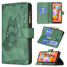 Load image into Gallery viewer, Flying Butterfly Embossing Pattern Zipper Horizontal Flip Leather Case with Holder &amp; Card Slots &amp; Wallet, For Samsung Galaxy A02s, For Samsung Galaxy A02, For Samsung Galaxy A11, For Samsung Galaxy A12, For Samsung Galaxy A21s, For Samsung Galaxy A21  ...
