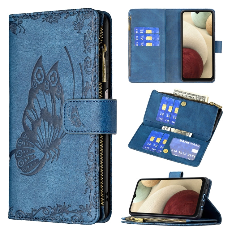 Flying Butterfly Embossing Pattern Zipper Horizontal Flip Leather Case with Holder & Card Slots & Wallet, For Samsung Galaxy A02s, For Samsung Galaxy A02, For Samsung Galaxy A11, For Samsung Galaxy A12, For Samsung Galaxy A21s, For Samsung Galaxy A21  ...