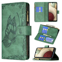 Load image into Gallery viewer, Flying Butterfly Embossing Pattern Zipper Horizontal Flip Leather Case with Holder &amp; Card Slots &amp; Wallet, For Samsung Galaxy A02s, For Samsung Galaxy A02, For Samsung Galaxy A11, For Samsung Galaxy A12, For Samsung Galaxy A21s, For Samsung Galaxy A21  ...