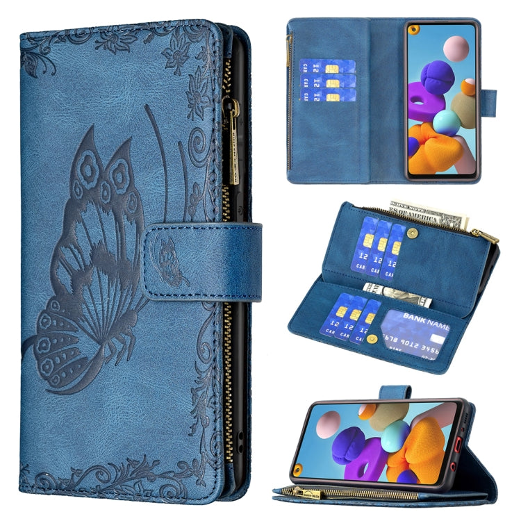 Flying Butterfly Embossing Pattern Zipper Horizontal Flip Leather Case with Holder & Card Slots & Wallet, For Samsung Galaxy A02s, For Samsung Galaxy A02, For Samsung Galaxy A11, For Samsung Galaxy A12, For Samsung Galaxy A21s, For Samsung Galaxy A21  ...