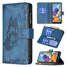Load image into Gallery viewer, Flying Butterfly Embossing Pattern Zipper Horizontal Flip Leather Case with Holder &amp; Card Slots &amp; Wallet, For Samsung Galaxy A02s, For Samsung Galaxy A02, For Samsung Galaxy A11, For Samsung Galaxy A12, For Samsung Galaxy A21s, For Samsung Galaxy A21  ...