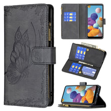 Load image into Gallery viewer, Flying Butterfly Embossing Pattern Zipper Horizontal Flip Leather Case with Holder &amp; Card Slots &amp; Wallet, For Samsung Galaxy A02s, For Samsung Galaxy A02, For Samsung Galaxy A11, For Samsung Galaxy A12, For Samsung Galaxy A21s, For Samsung Galaxy A21  ...