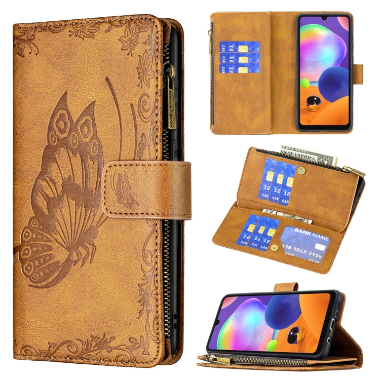 Flying Butterfly Embossing Pattern Zipper Horizontal Flip Leather Case with Holder & Card Slots & Wallet, For Samsung Galaxy A02s, For Samsung Galaxy A02, For Samsung Galaxy A11, For Samsung Galaxy A12, For Samsung Galaxy A21s, For Samsung Galaxy A21  ...