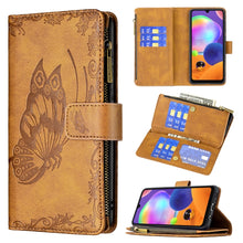 Load image into Gallery viewer, Flying Butterfly Embossing Pattern Zipper Horizontal Flip Leather Case with Holder &amp; Card Slots &amp; Wallet, For Samsung Galaxy A02s, For Samsung Galaxy A02, For Samsung Galaxy A11, For Samsung Galaxy A12, For Samsung Galaxy A21s, For Samsung Galaxy A21  ...