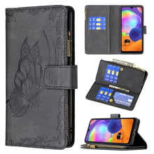 Load image into Gallery viewer, Flying Butterfly Embossing Pattern Zipper Horizontal Flip Leather Case with Holder &amp; Card Slots &amp; Wallet, For Samsung Galaxy A02s, For Samsung Galaxy A02, For Samsung Galaxy A11, For Samsung Galaxy A12, For Samsung Galaxy A21s, For Samsung Galaxy A21  ...