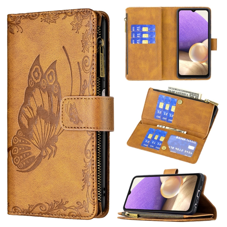 Flying Butterfly Embossing Pattern Zipper Horizontal Flip Leather Case with Holder & Card Slots & Wallet, For Samsung Galaxy A02s, For Samsung Galaxy A02, For Samsung Galaxy A11, For Samsung Galaxy A12, For Samsung Galaxy A21s, For Samsung Galaxy A21  ...