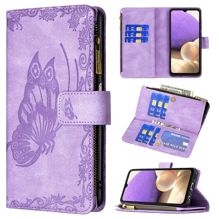 Flying Butterfly Embossing Pattern Zipper Horizontal Flip Leather Case with Holder & Card Slots & Wallet, For Samsung Galaxy A02s, For Samsung Galaxy A02, For Samsung Galaxy A11, For Samsung Galaxy A12, For Samsung Galaxy A21s, For Samsung Galaxy A21  ...