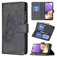 Load image into Gallery viewer, Flying Butterfly Embossing Pattern Zipper Horizontal Flip Leather Case with Holder &amp; Card Slots &amp; Wallet, For Samsung Galaxy A02s, For Samsung Galaxy A02, For Samsung Galaxy A11, For Samsung Galaxy A12, For Samsung Galaxy A21s, For Samsung Galaxy A21  ...