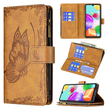 Load image into Gallery viewer, Flying Butterfly Embossing Pattern Zipper Horizontal Flip Leather Case with Holder &amp; Card Slots &amp; Wallet, For Samsung Galaxy A02s, For Samsung Galaxy A02, For Samsung Galaxy A11, For Samsung Galaxy A12, For Samsung Galaxy A21s, For Samsung Galaxy A21  ...