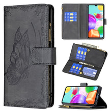 Load image into Gallery viewer, Flying Butterfly Embossing Pattern Zipper Horizontal Flip Leather Case with Holder &amp; Card Slots &amp; Wallet, For Samsung Galaxy A02s, For Samsung Galaxy A02, For Samsung Galaxy A11, For Samsung Galaxy A12, For Samsung Galaxy A21s, For Samsung Galaxy A21  ...