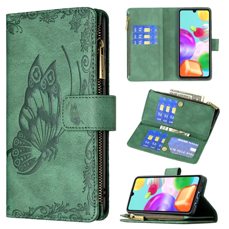 Flying Butterfly Embossing Pattern Zipper Horizontal Flip Leather Case with Holder & Card Slots & Wallet, For Samsung Galaxy A02s, For Samsung Galaxy A02, For Samsung Galaxy A11, For Samsung Galaxy A12, For Samsung Galaxy A21s, For Samsung Galaxy A21  ...