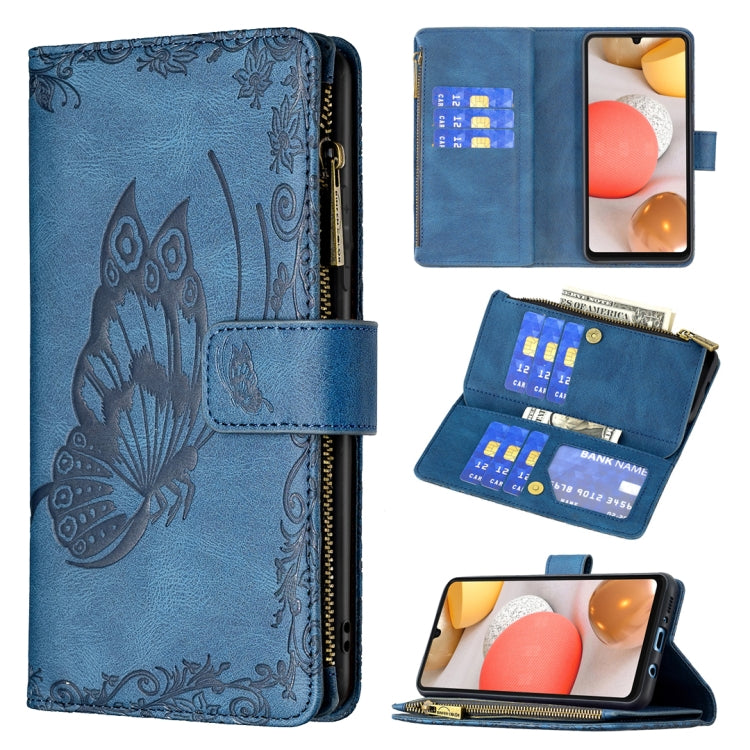 Flying Butterfly Embossing Pattern Zipper Horizontal Flip Leather Case with Holder & Card Slots & Wallet, For Samsung Galaxy A02s, For Samsung Galaxy A02, For Samsung Galaxy A11, For Samsung Galaxy A12, For Samsung Galaxy A21s, For Samsung Galaxy A21  ...