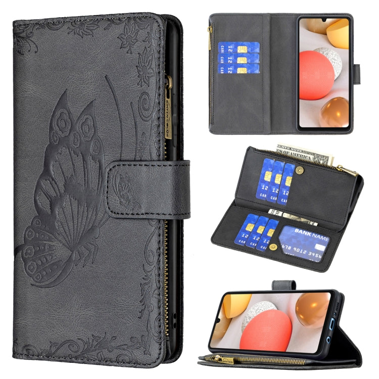 Flying Butterfly Embossing Pattern Zipper Horizontal Flip Leather Case with Holder & Card Slots & Wallet, For Samsung Galaxy A02s, For Samsung Galaxy A02, For Samsung Galaxy A11, For Samsung Galaxy A12, For Samsung Galaxy A21s, For Samsung Galaxy A21  ...