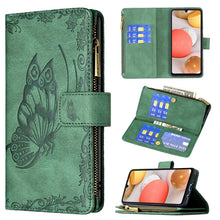 Load image into Gallery viewer, Flying Butterfly Embossing Pattern Zipper Horizontal Flip Leather Case with Holder &amp; Card Slots &amp; Wallet, For Samsung Galaxy A02s, For Samsung Galaxy A02, For Samsung Galaxy A11, For Samsung Galaxy A12, For Samsung Galaxy A21s, For Samsung Galaxy A21  ...