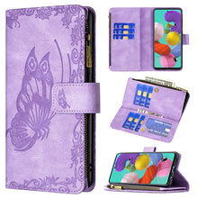 Load image into Gallery viewer, Flying Butterfly Embossing Pattern Zipper Horizontal Flip Leather Case with Holder &amp; Card Slots &amp; Wallet, For Samsung Galaxy A51 4G, For Samsung Galaxy A52 4G / 5G, For Samsung Galaxy A71 4G, For Samsung Galaxy A72 4G / 5G, For Samsung Galaxy S20      ...