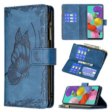 Load image into Gallery viewer, Flying Butterfly Embossing Pattern Zipper Horizontal Flip Leather Case with Holder &amp; Card Slots &amp; Wallet, For Samsung Galaxy A51 4G, For Samsung Galaxy A52 4G / 5G, For Samsung Galaxy A71 4G, For Samsung Galaxy A72 4G / 5G, For Samsung Galaxy S20      ...
