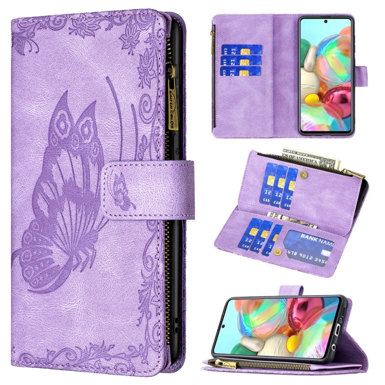 Flying Butterfly Embossing Pattern Zipper Horizontal Flip Leather Case with Holder & Card Slots & Wallet, For Samsung Galaxy A51 4G, For Samsung Galaxy A52 4G / 5G, For Samsung Galaxy A71 4G, For Samsung Galaxy A72 4G / 5G, For Samsung Galaxy S20      ...