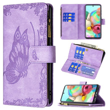 Load image into Gallery viewer, Flying Butterfly Embossing Pattern Zipper Horizontal Flip Leather Case with Holder &amp; Card Slots &amp; Wallet, For Samsung Galaxy A51 4G, For Samsung Galaxy A52 4G / 5G, For Samsung Galaxy A71 4G, For Samsung Galaxy A72 4G / 5G, For Samsung Galaxy S20      ...