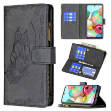 Load image into Gallery viewer, Flying Butterfly Embossing Pattern Zipper Horizontal Flip Leather Case with Holder &amp; Card Slots &amp; Wallet, For Samsung Galaxy A51 4G, For Samsung Galaxy A52 4G / 5G, For Samsung Galaxy A71 4G, For Samsung Galaxy A72 4G / 5G, For Samsung Galaxy S20      ...
