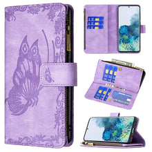 Load image into Gallery viewer, Flying Butterfly Embossing Pattern Zipper Horizontal Flip Leather Case with Holder &amp; Card Slots &amp; Wallet, For Samsung Galaxy A51 4G, For Samsung Galaxy A52 4G / 5G, For Samsung Galaxy A71 4G, For Samsung Galaxy A72 4G / 5G, For Samsung Galaxy S20      ...