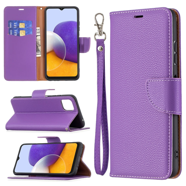 Litchi Texture Pure Color Horizontal Flip Leather Case with Holder & Card Slots & Wallet & Lanyard, For Samsung Galaxy A22 5G, For Samsung Galaxy A82 5G