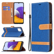 Load image into Gallery viewer, Color Matching Denim Texture Horizontal Flip Leather Case with Holder &amp; Card Slots &amp; Wallet &amp; Lanyard, For Samsung Galaxy A22 5G, For Samsung Galaxy A82 5G
