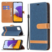 Load image into Gallery viewer, Color Matching Denim Texture Horizontal Flip Leather Case with Holder &amp; Card Slots &amp; Wallet &amp; Lanyard, For Samsung Galaxy A22 5G, For Samsung Galaxy A82 5G