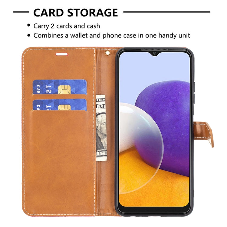 Color Matching Denim Texture Horizontal Flip Leather Case with Holder & Card Slots & Wallet & Lanyard, For Samsung Galaxy A22 5G, For Samsung Galaxy A82 5G