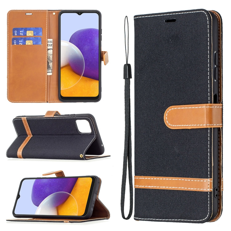 Color Matching Denim Texture Horizontal Flip Leather Case with Holder & Card Slots & Wallet & Lanyard, For Samsung Galaxy A22 5G, For Samsung Galaxy A82 5G