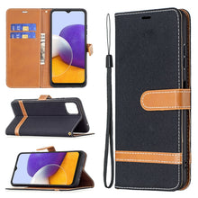 Load image into Gallery viewer, Color Matching Denim Texture Horizontal Flip Leather Case with Holder &amp; Card Slots &amp; Wallet &amp; Lanyard, For Samsung Galaxy A22 5G, For Samsung Galaxy A82 5G