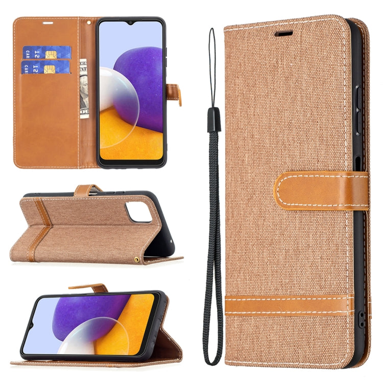 Color Matching Denim Texture Horizontal Flip Leather Case with Holder & Card Slots & Wallet & Lanyard, For Samsung Galaxy A22 5G, For Samsung Galaxy A82 5G