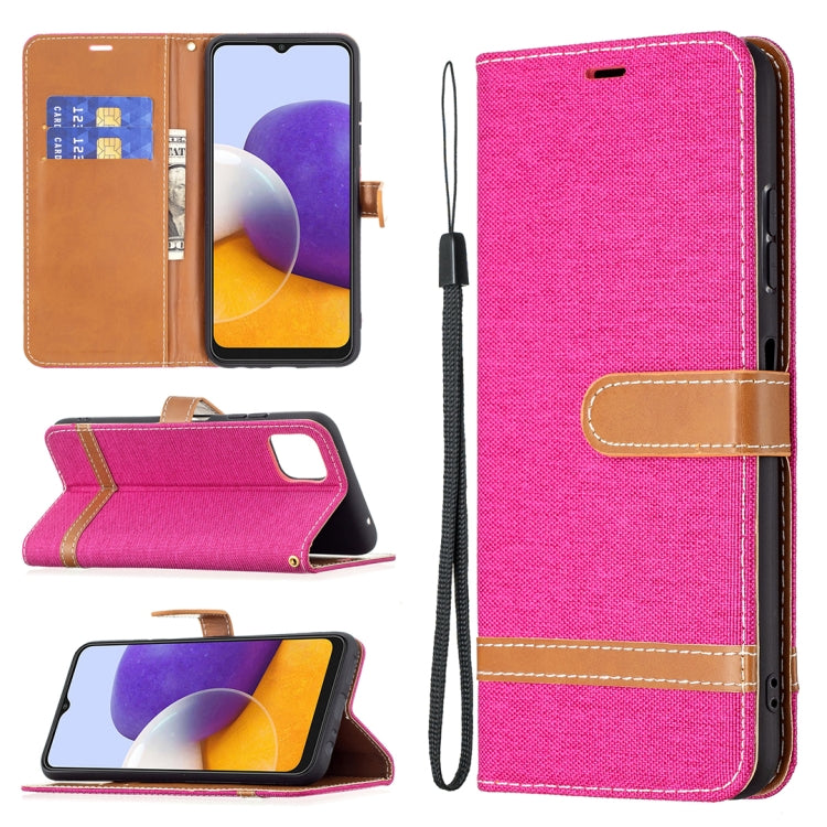 Color Matching Denim Texture Horizontal Flip Leather Case with Holder & Card Slots & Wallet & Lanyard, For Samsung Galaxy A22 5G, For Samsung Galaxy A82 5G
