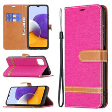 Load image into Gallery viewer, Color Matching Denim Texture Horizontal Flip Leather Case with Holder &amp; Card Slots &amp; Wallet &amp; Lanyard, For Samsung Galaxy A22 5G, For Samsung Galaxy A82 5G