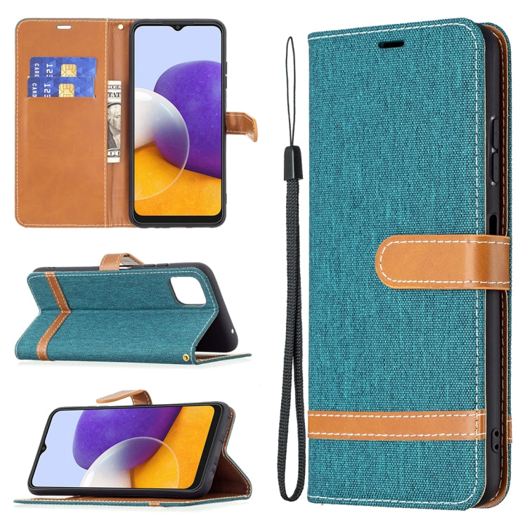 Color Matching Denim Texture Horizontal Flip Leather Case with Holder & Card Slots & Wallet & Lanyard, For Samsung Galaxy A22 5G, For Samsung Galaxy A82 5G